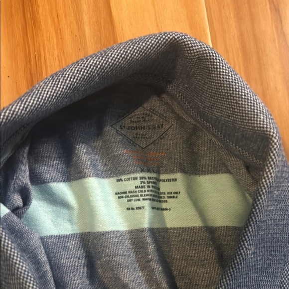 St. John's Bay Blue and Gray Polo Shirt with Classic Stripes - Picture 4 of 6